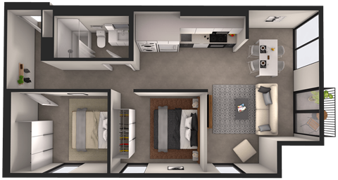 a floor plan of a house with a bedroom and a bathroom