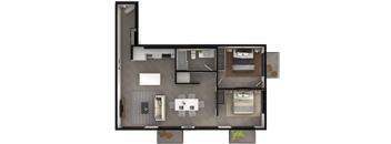 a 3d rendering of a floor plan of a house