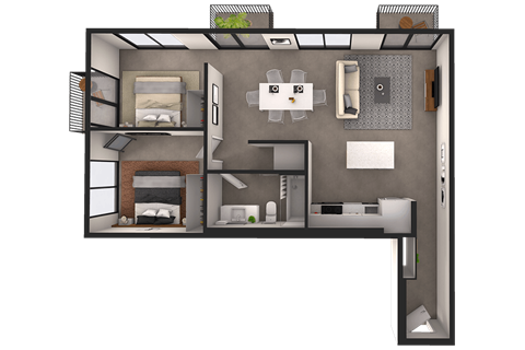 a floor plan of a house with a bedroom and a bathroom