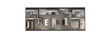 a rendering of a 3d floor plan of a house