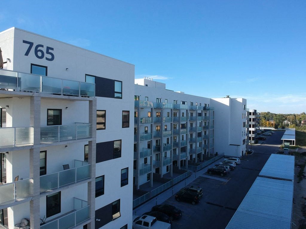 a view of some apartments from the roof of a building