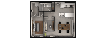 a rendering of a 3d floor plan of a house