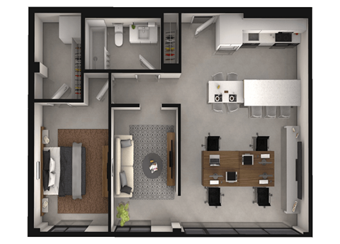 a rendering of a 3d floor plan of a house