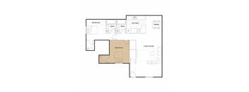 2 Bedroom Two Bathroom Floorplan at Vintage Pads Apartments, San Marcos