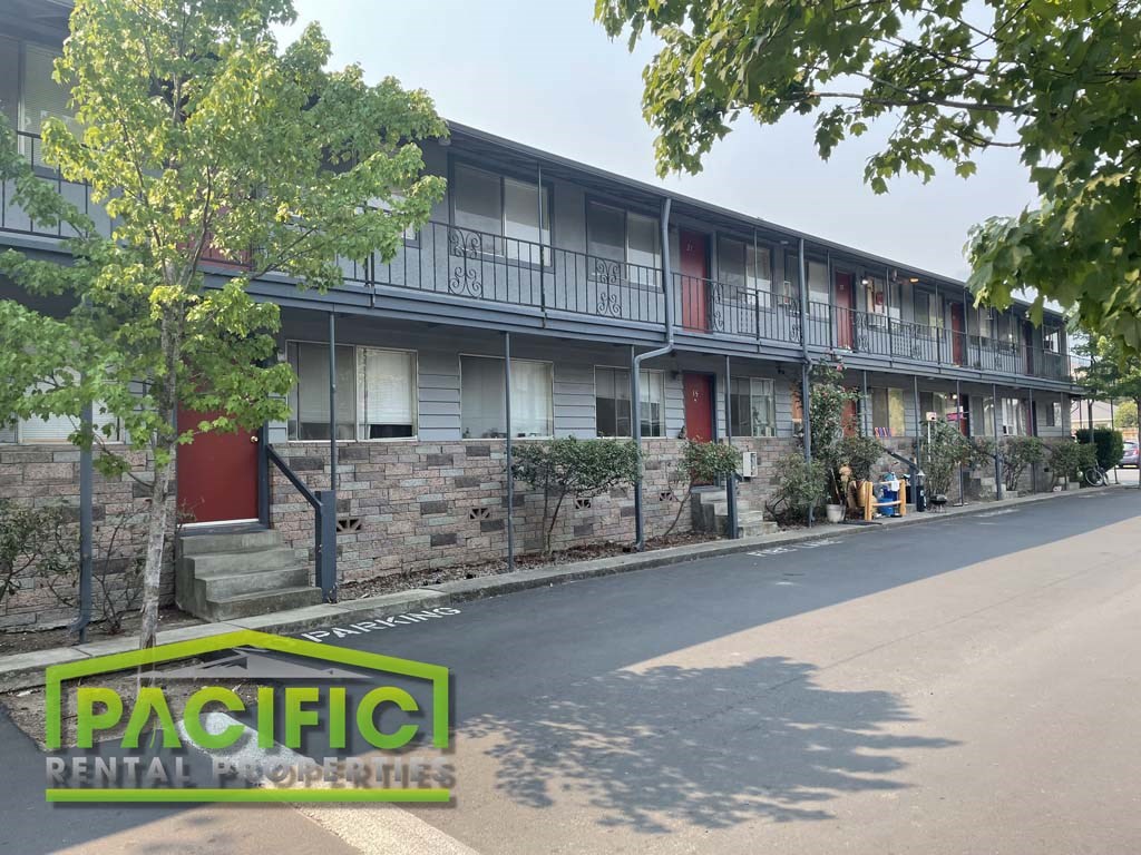 a building with a street in front of it