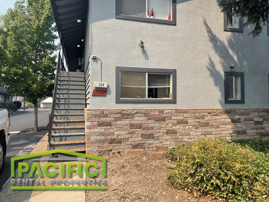 a small window on the side of a building