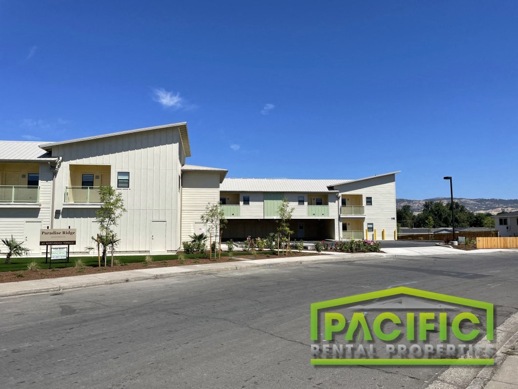 a building with a street in front of it