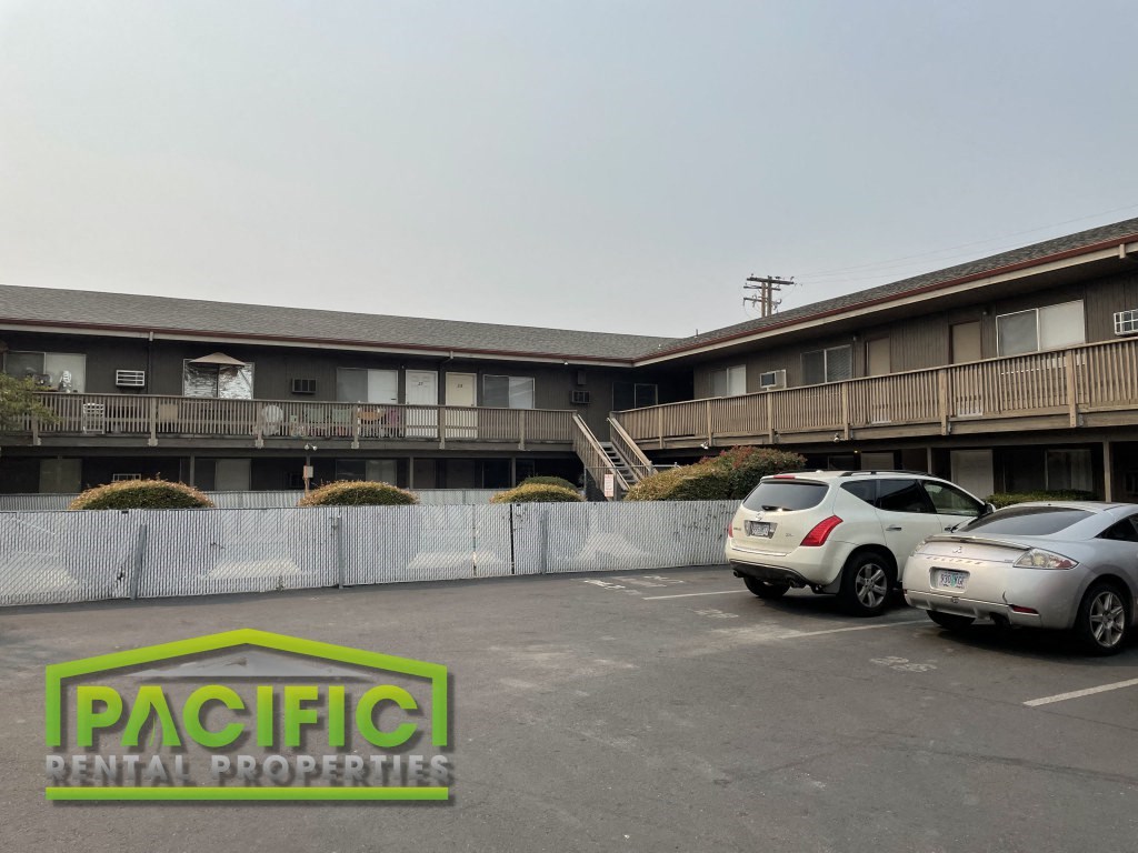 the parking lot of pacific rental properties