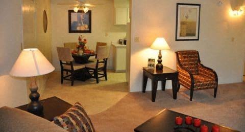 Birdcage Village Living and Dining areas