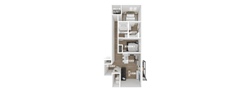 A diagram of a house showing the layout of the rooms.