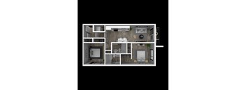 A black and white image of a floor plan of Suite G.