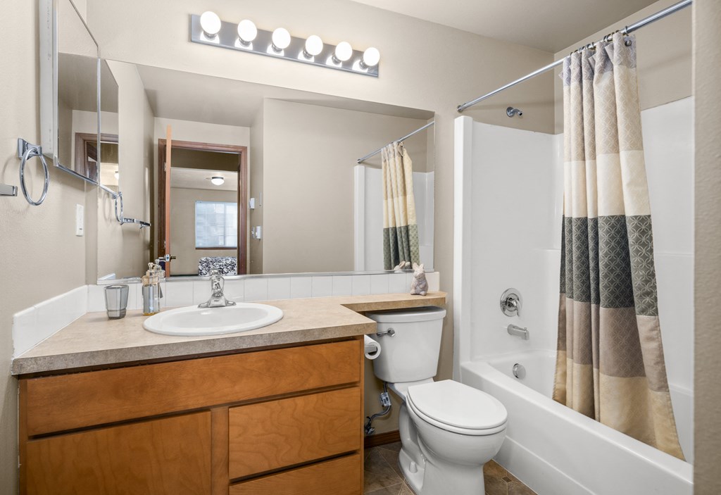 a bathroom with a sink toilet and a shower
