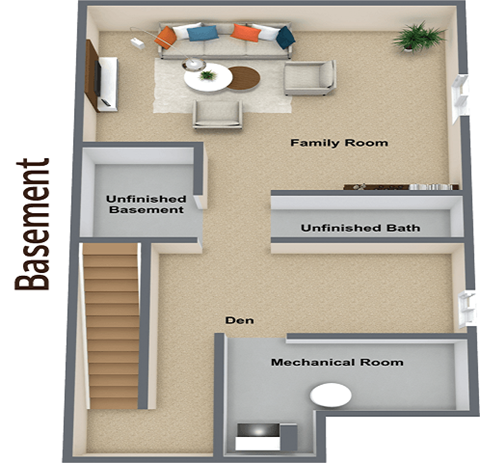 a floor plan of a room with a bathroom and a living room
