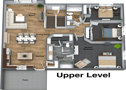 a floor plan of a house with a living room and a dining room