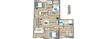 a floor plan of a room with a bathroom and a living room