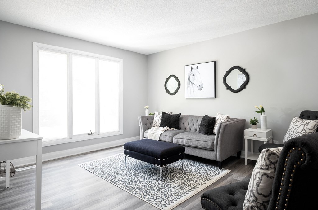 a living room with a couch and a