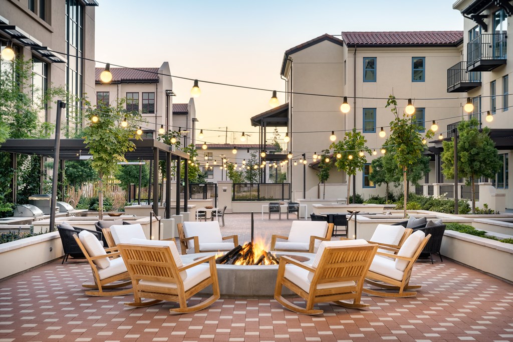 courtyard with fire pit