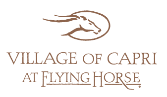 A logo for the Village of Capri at Flying Horse.