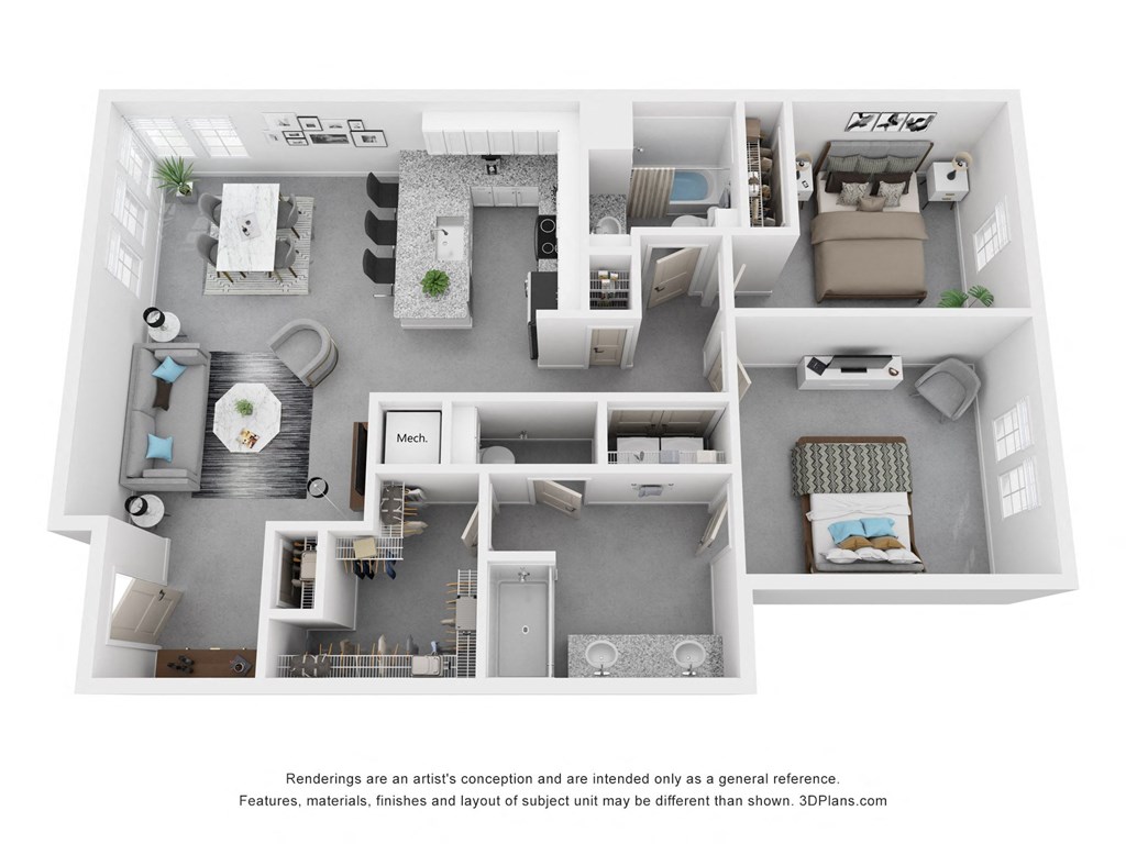 a 3 bedroom floor plan is shown in this image