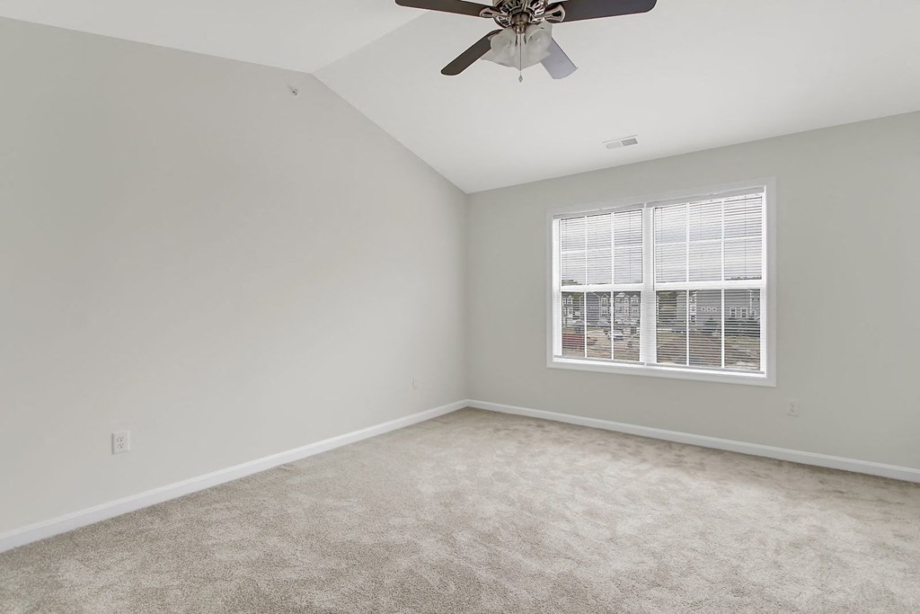Empty bedroom with a ceiling fan at Hudson Ridge, Red Lion, Pennsylvania