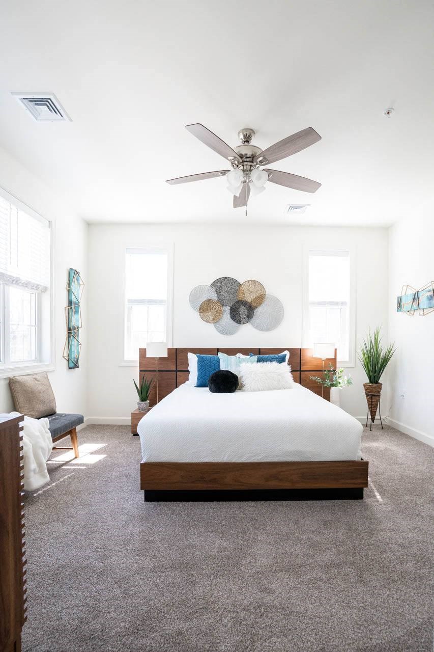 Bedroom with a large bed at Holly Oaks, Aberdeen Maryland.