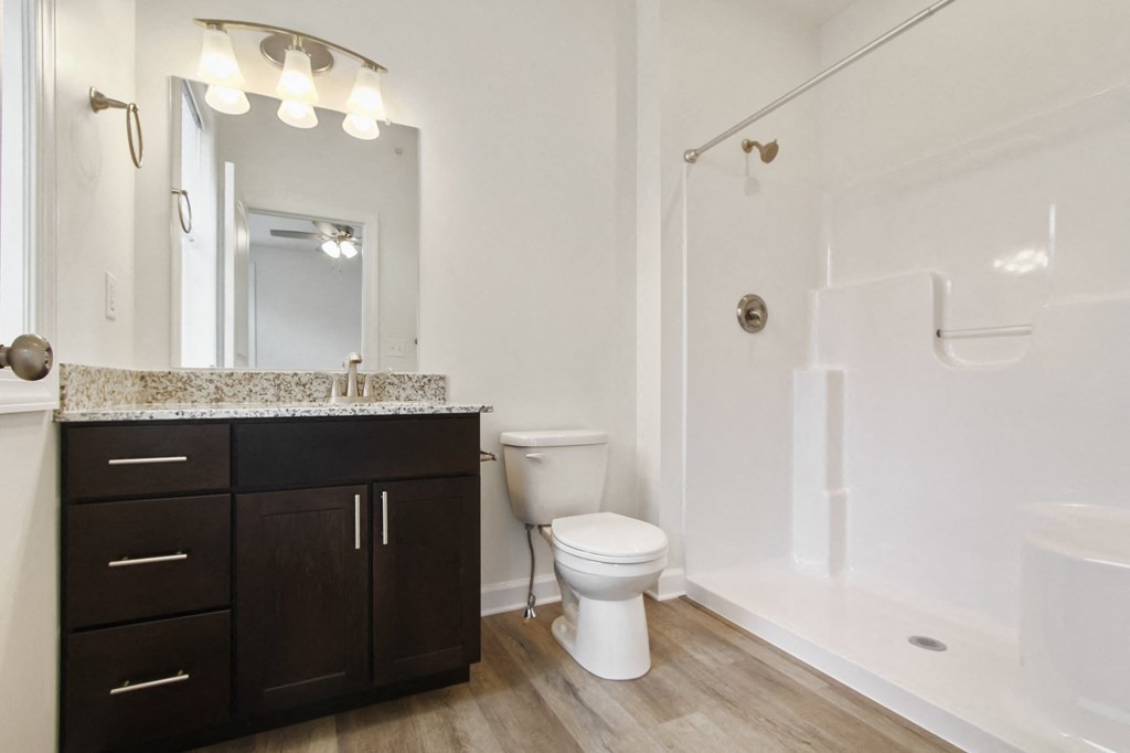 bathroom with shower  at Hadley Place Apartments, Pennsylvania, 17025