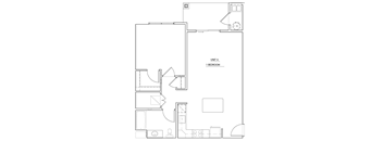 1 Bedroom Floor Plan at Cambria Place, Pennsylvania, 17015