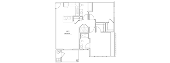 2 Bedroom Floor Plan  at Cambria Place, Pennsylvania