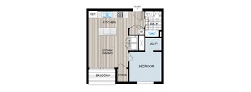 a floor plan of a small house with a bedroom and a living room
