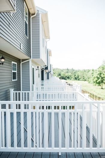 a house with a white balcony at Gettysburg Overlook