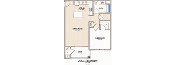 1 bedroom floorplan  at Hadley Place Apartments, Pennsylvania
