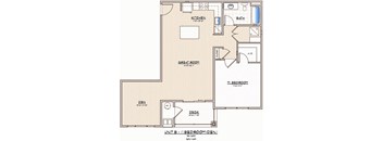 1 Bedroom Floorplan with Den  at Hadley Place Apartments, Pennsylvania, 17025