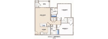 2 bedroom floorplan  at Hadley Place Apartments, Enola