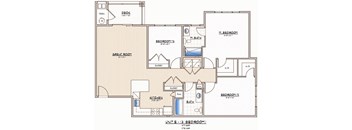 3 bedroom floorplan  at Hadley Place Apartments, Pennsylvania, 17025