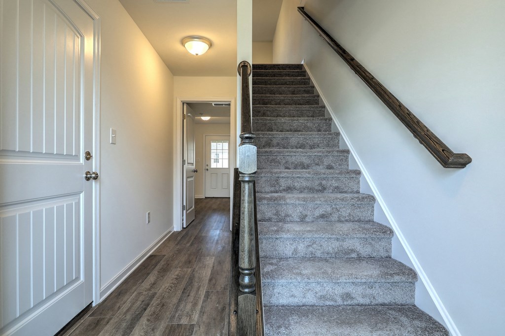 Stairway and hallway  at Hadley Place Apartments, Enola
