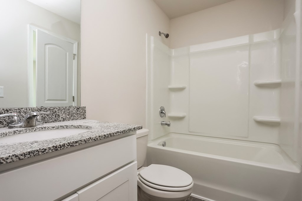 a bathroom with a toilet and a tub and a sink