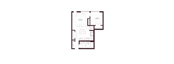 this is the floor plan of a 1 bedroom floor plan for an open floor plan