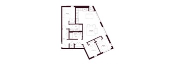 a floor plan of a house that has a bedroom and a living room