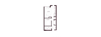 a floor plan of a bedroom floor plan with a bathroom and a closet