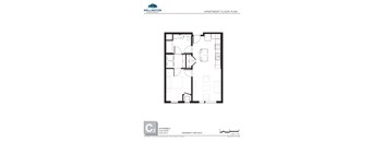 a floor plan of a home with a bedroom and a living room