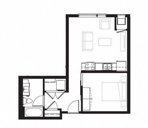a black and white floor plan of a room