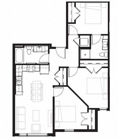 a black and white floor plan of a house