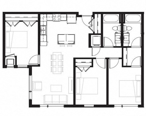 a black and white floor plan of a house