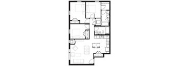 a floor plan of a house with a living room and a dining room