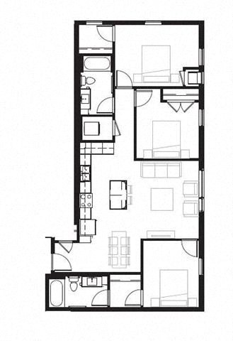 a black and white floor plan of a room