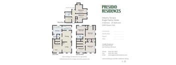 A floor plan for a Presidio Residences single family home.