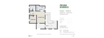 A floor plan for a Presidio Residences apartment.