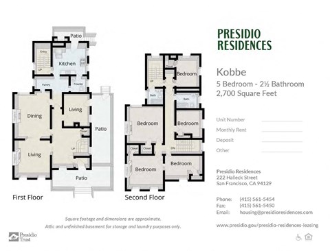 a floor plan of a house with different bedrooms and baths