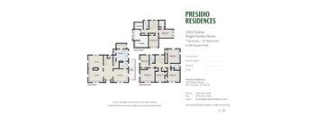 A floor plan for a single family home with 7 bedrooms and 3 bathrooms.