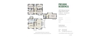 A floor plan for a Presidio Residences single family home.